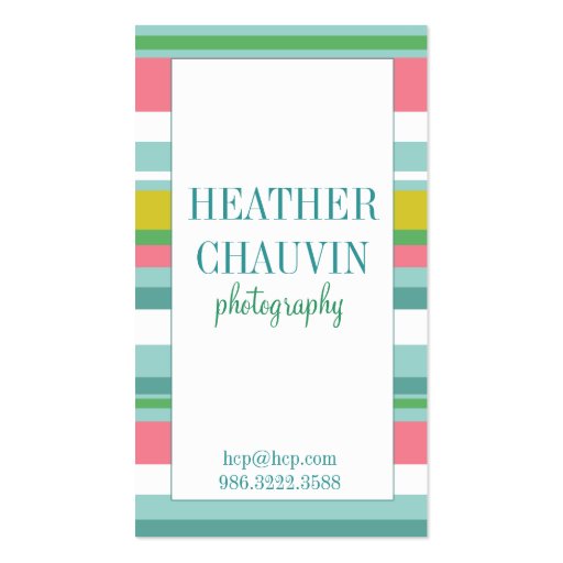 Colorful Stripes simple business card (front side)