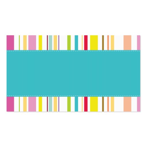 Colorful Stripes, Teal Business Card (back side)