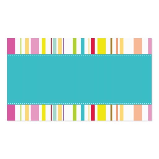 Colorful Stripes, Teal Business Card (front side)