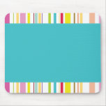 Colorful Stripes, Teal Mouse Pads