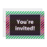 Colorful Stripes You're Invited Purple Dark