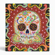 Colorful Sugar Skull Binder