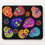 Colorful Sugar Skull Mouse Pads