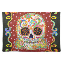 Colorful Sugar Skull Placemat