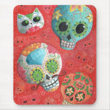 Colorful Sugar Skulls Mousepad