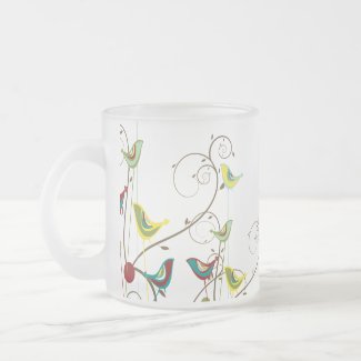 Colorful Summer Bird and Swirl Mug mug