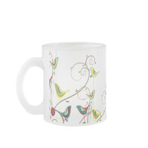 Colorful Summer Bird and Swirl Mug