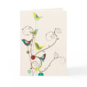 Colorful Summer Bird and Swirls Card by fat_fa_tin Colorful Summer Bird and Swirls Card
