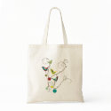 Colorful Summer Bird and Swirls Custom Tote Bag by fat_fa_tin Colorful Summer Bird and Swirls Custom Tote Bag