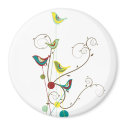 Colorful Summer Bird and Swirls Magnet