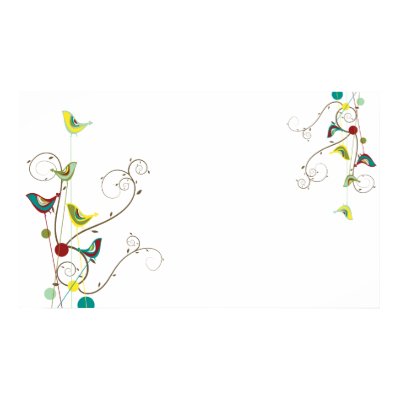 Colorful Summer Bird and Swirls Poster by fat_fa_tin