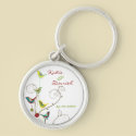Colorful Summer Bird and Swirls Save-the-Date keychains by fat_fa_tin Colorful Summer Bird and Swirls Save-the-Date keychains