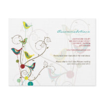 Colorful Summer Bird & Swirls Enclosure Card invitations