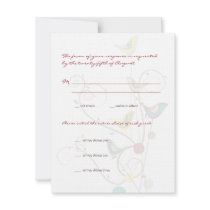 Colorful Summer Bird & Swirls RSVP / Response Card invitations by fat_fa_tin Colorful Summer Bird & Swirls RSVP / Response Card invitations