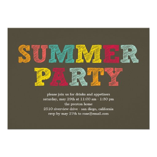 Colorful Summer Party Invitation