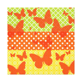 Colorful Summer Pattern Butterfly Design Gallery Wrapped Canvas