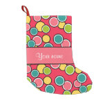 Colorful Summer Polka Dots Personalized Small Christmas Stocking