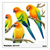 Colorful Sun Conures Wall Decal