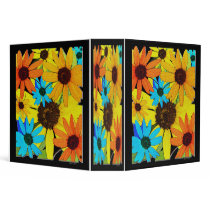 Colorful Sunflowers Vinyl Binders