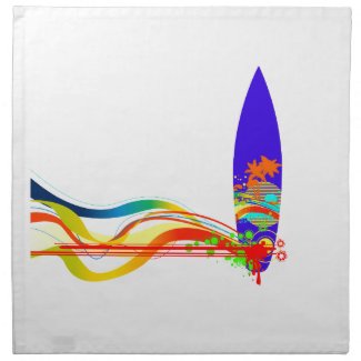 Colorful Surf Board Printed Napkins