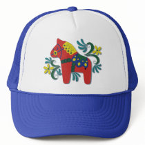 Colorful Swedish Dala Horse Trucker Hat