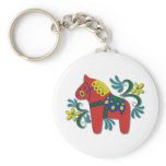 Colorful Swedish Dala Horse Keychain