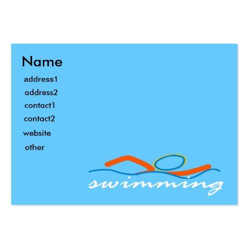 Colorful Swim Symbol Business Card Templates (front side)