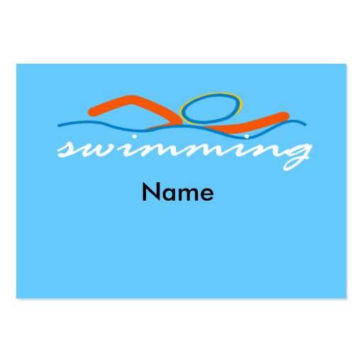Colorful Swim Symbol Business Card Templates (back side)