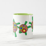 colorful swimming turtles mug mugs