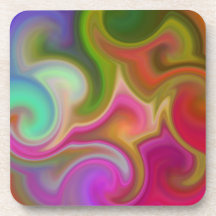 Colorful Swirl Abstract Drink Coaster