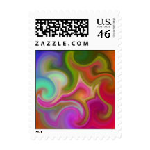 Colorful Swirl Abstract Postage Stamps