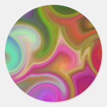 Colorful Swirl Abstract Round Sticker