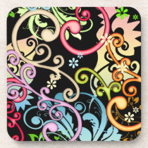 Colorful Swirls cork coasters