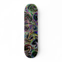 Colorful Swirls on Black Skateboard by JKdesigns Colorful Swirls on Black Skateboard