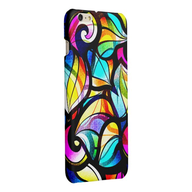 Colorful Swirls Stained Glass Design Glossy iPhone 6 Plus Case-2