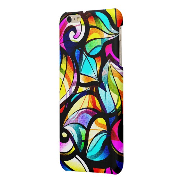 Colorful Swirls Stained Glass Design Glossy iPhone 6 Plus Case