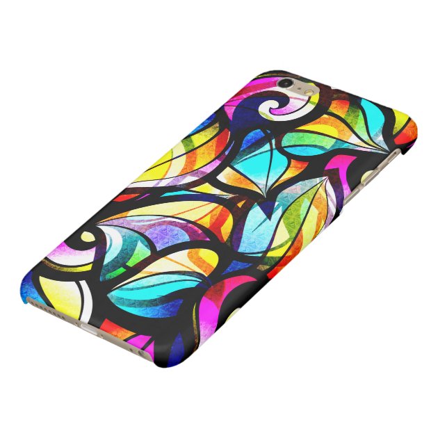 Colorful Swirls Stained Glass Design Glossy iPhone 6 Plus Case-4