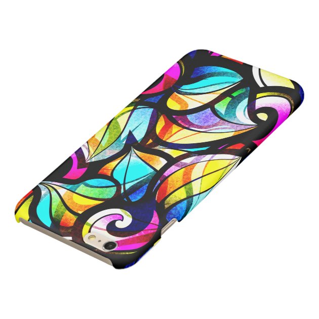 Colorful Swirls Stained Glass Design Glossy iPhone 6 Plus Case-3