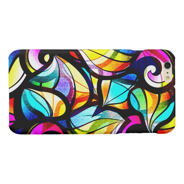 Colorful Swirls Stained Glass Design Glossy iPhone 6 Plus Case-5