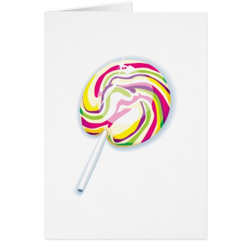 colorful swirly lollipop greeting card