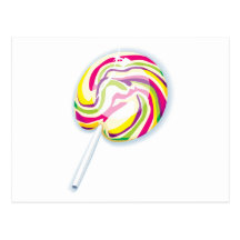 colorful swirly lollipop post cards