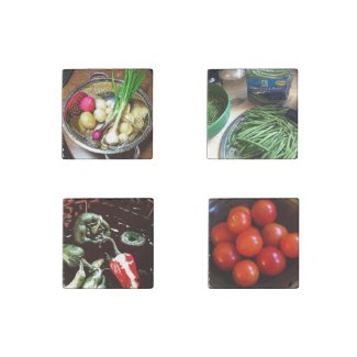 Colorful & Tasty Fresh Vegetables Set of 4 Magnets