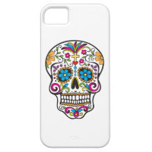 Colorful tattoo skull, white background iPhone 5 iPhone 5 Cover