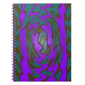 Colorful teal purple artwork spiral note books