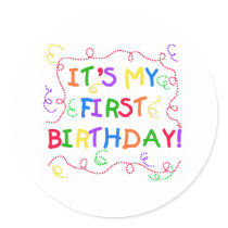 Colorful Text It's My First Birthday stickers by kids_birthdays Colorful Text It's My First Birthday stickers