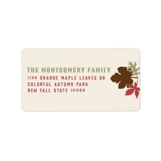 Colorful Thanksgiving Autumn Leaves Address Labels