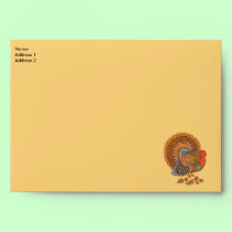Colorful Thanksgiving Turkey Note Card Envelope envelopes