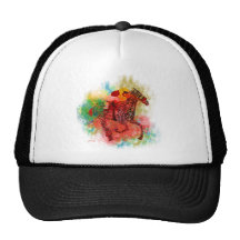 Colorful Thoroughbred in Typography Hat