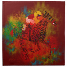 Colorful Thoroughbred  Racehorse Napkins