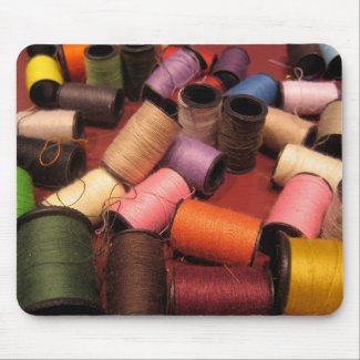 colorful threads mousepad